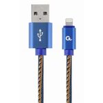 CC-USB2J-AMLM-1M-BL GEMBIRD PREMIUM JEANS (DENIM) 8-PIN CABLE WITH METAL CONNECTORS, 1M, BLUE