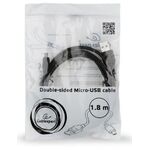 CC-USB2-AMMDM-6 GEMBIRD USB 2.0 AM TO DOUBLE-SIDED MICRO-USB CABLE, BLACK, 1,8M