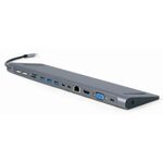 A-CM-COMBO9-01 GEMBIRD USB TYPE-C 9-IN-1 MULTI-PORT ADAPTER USB HUB+HDMI+VGA+PD+CARD READER+LAN+3.5M