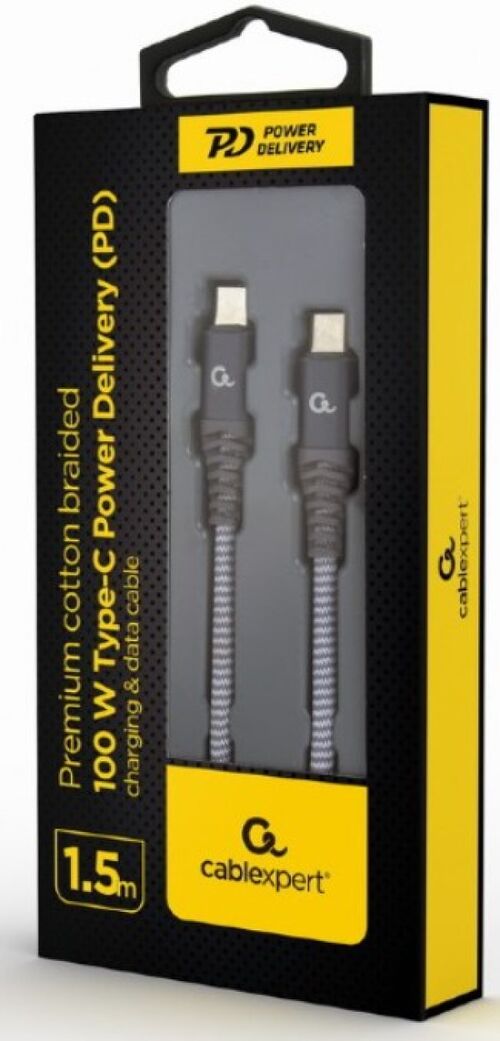 CC-USB2B-CMCM100-1.5M GEMBIRD 100W TYPE-C POWER DELIVERY (PD) PREMIUM CHARGING & DATA CABLE, 1.5M