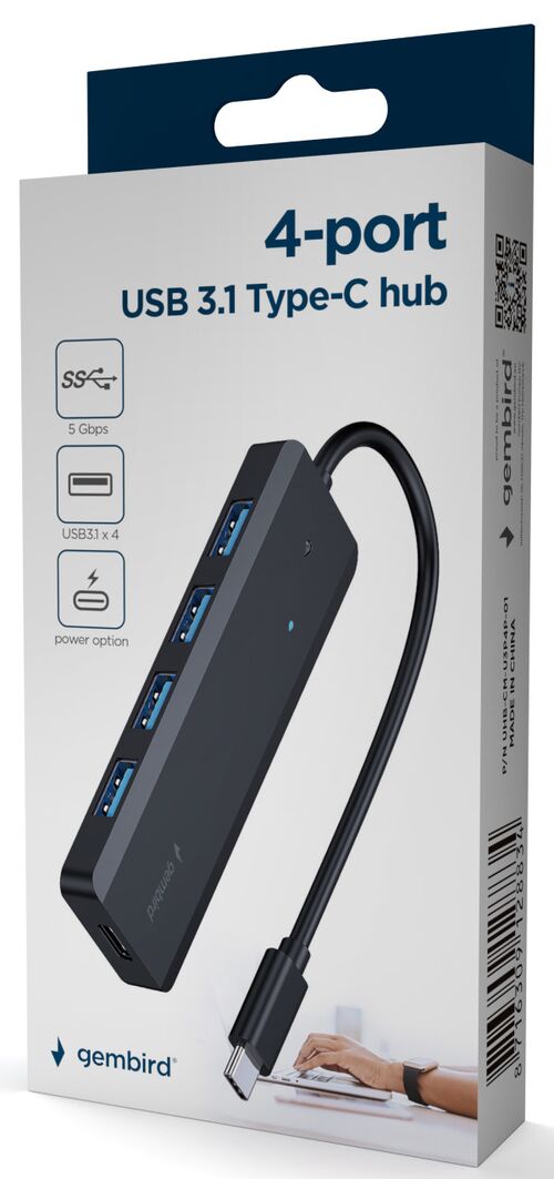 UHB-CM-U3P4P-01 GEMBIRD 4-PORT USB 3.1 (GEN 1) TYPE-C HUB