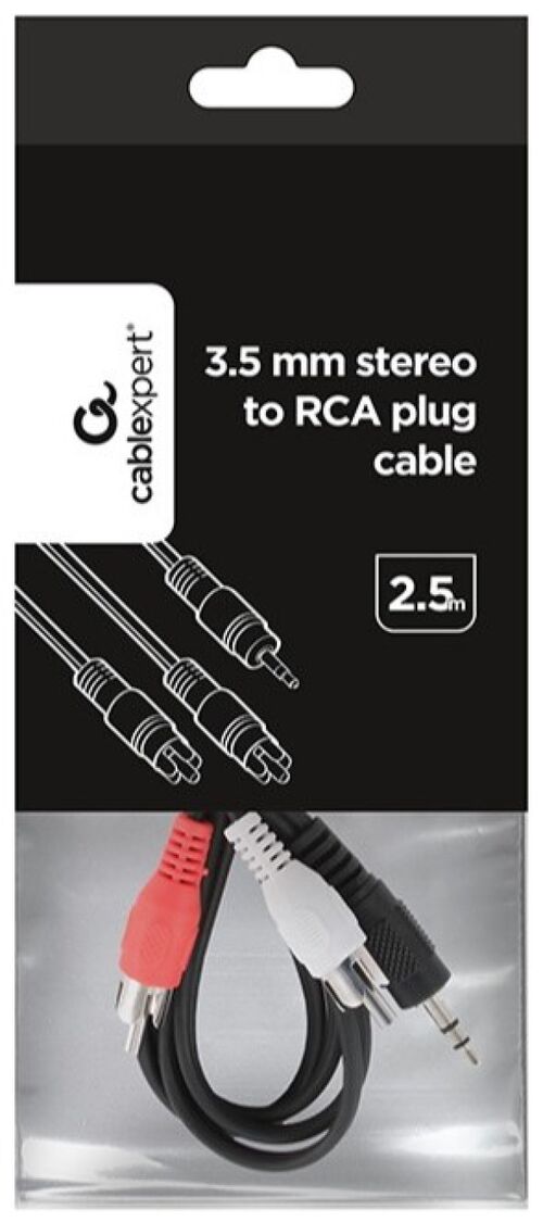 CCA-458-2.5M GEMBIRD 3.5 MM STEREO TO RCA PLUG KABL 2.5 M