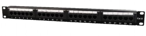 NPP-C624CM-001 GEMBIRD CAT.6 24 PORT PATCH PANEL WITH REAR CABLE MANAGEMENT