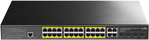 CUDY GS2028PS4-400W, 10/100/1000M 24-PORT POE + 4PORT UPLINK GIGABIT MANAGED SWITCH