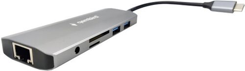 A-CM-COMBO9-03 ** GEMBIRD USB TYPE-C 9IN1 MULTI-PORT ADAPTER USB-C+HUB+HDMI+PD+CARD+RJ45 GBIT (2159)