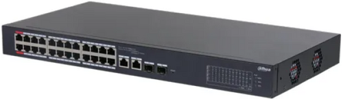 DAHUA SWITCH DCS4226-24ET-375, CLOUD UPRAVLJIVI LAYER 2 POE 26-PORTNI SA 2 RJ45 UPLINK-A I 2 SFP