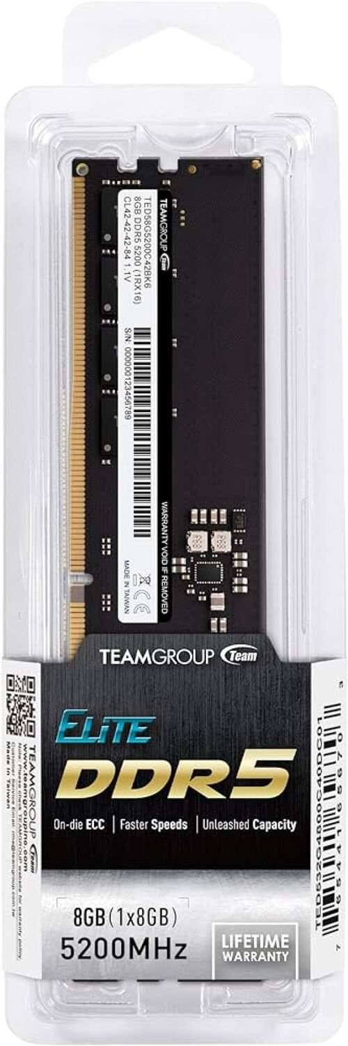 TEAMGROUP DDR5 * TEAM ELITE DESKTOP 8GB 5200MHZ TED58G5200C42016 (2652)