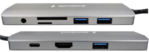 A-CM-COMBO9-03 ** GEMBIRD USB TYPE-C 9IN1 MULTI-PORT ADAPTER USB-C+HUB+HDMI+PD+CARD+RJ45 GBIT (2159)