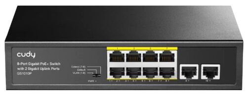 CUDY GS1010PS2 8-PORT GIGABIT POE+ SWITCH WITH 2 GIGABIT UPLINK PORTS AND 2 GIGABIT SFP SLOT 120W