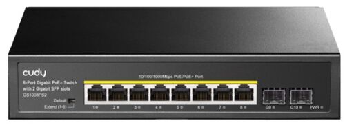 CUDY GS1008PS2 8-PORT GIGABIT POE+ SWITCH WITH 2 GIGABIT SFP SLOTS 120W (ALT. )