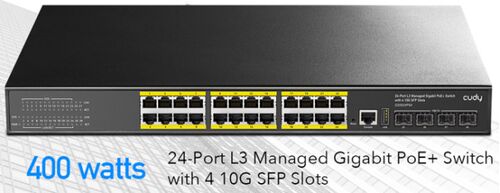 CUDY GS5024S4 24-PORT LAYER 3 MANAGED GIGABIT SWITCH WITH 4 10G SFP SLOTS