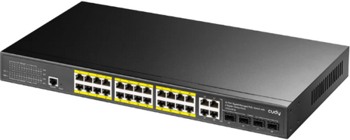 CUDY GS2028PS4-400W, 10/100/1000M 24-PORT POE + 4PORT UPLINK GIGABIT MANAGED SWITCH