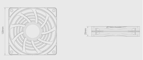 DEEPCOOL RF120R 120X120X25MM VENTILATOR RED LED HYDRO BEARING 1300RPM 49CFM 22DBA