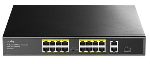 CUDY FS1018PS1 16-PORT 10/100M POE+SWITCH, 1GBIT UPLINK + 1GBIT COMBO SFP PORT, 200W( PFS4218-16ET-