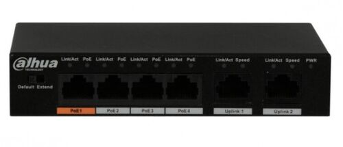 DAHUA POE SWITCH PFS3006-4ET-60 POE 4X 10/100 RJ45 PORTS, 2X UPLINK 10/100 (ALT. FS1006P , TEF1106P)