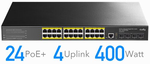 CUDY GS5024S4 24-PORT LAYER 3 MANAGED GIGABIT SWITCH WITH 4 10G SFP SLOTS