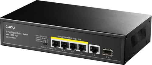 CUDY GS1005PTS1, 5-PORT 10/100/1000M GIGABIT 4POE+ 1RJ45 SWITCH WITH 1 SFP SLOT