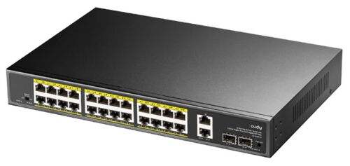 CUDY GS1026PS2 24-PORT GIGABIT POE+ SWITCH WITH 2 UPLINK GIGABIT PORTS AND 2 GIGABIT SFP SLOTS 300W