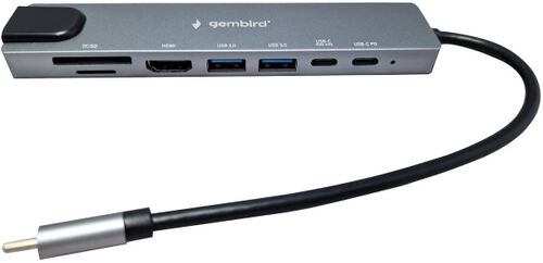 A-CM-COMBO8-05 * GEMBIRD USB HUB TYPE-C 8-IN-1 MULTI-PORT ADAPTER USB-C+USB-A+HDMI+PD+CARD+RJ45 1299