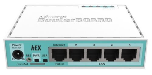 MIKROTIK RB750GR3 HEX 5XGIGABIT, DUAL CORE 880MHZ CPU, 256MB RAM, USB, MICROSD, ROUTEROS L4 (264)