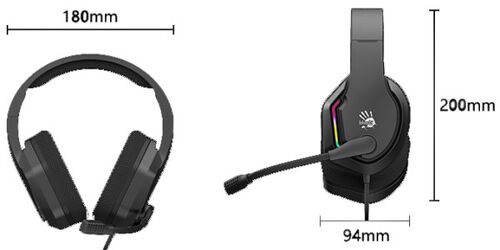 A4-G260 A4TECH BLOODY GEJMERSKE SLUSALICE SA MIKROFONOM, 7.1 SURROUND, 50MM/16OHM, RGB, USB