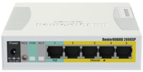 MIKROTIK RB260GSP, SWITCH, CSS106-1G-4P-1S, 5X RJ45 1000MB/S, 1X SFP, 4X PASSIVE POE (55)