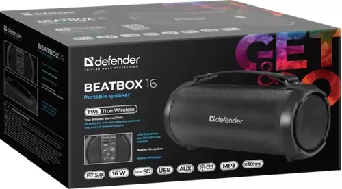 BEŽIČNI ZVUČNIK DEFENDER BEATBOX 16 16W, BT/FM/TF/USB/AUX/TWS