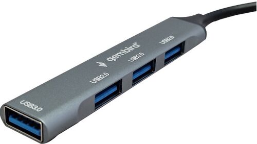 UHB-U3P4-06 ** GEMBIRD HUB TYPE-A+C TO 3*USB2.0 + 1*USB3.0 ALUMINUM (287)