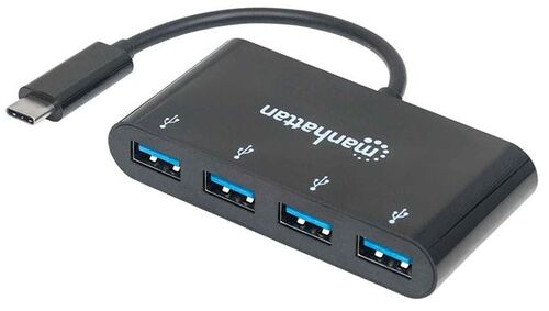 USB HUB USB C --> 4X USB 3.2, BUS POWERED, MANHATTAN 162746