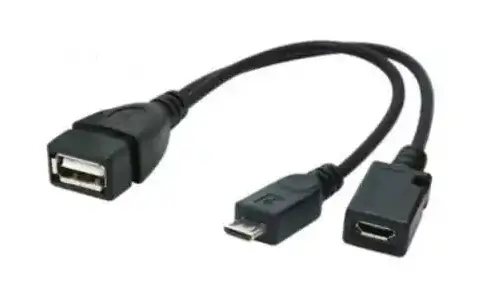 KABL OTG USB A-USB MICRO M + USB MICRO Ž A-OTG-AFBM-04 GEMBIRD 20CM