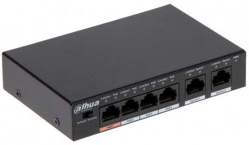 DAHUA POE SWITCH PFS3006-4ET-60 POE 4X 10/100 RJ45 PORTS, 2X UPLINK 10/100 (ALT. FS1006P , TEF1106P)