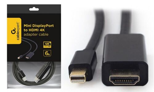 CC-MDP-HDMI-6 GEMBIRD MINI DISPLAYPORT TO HDMI 4K CABLE, 1.8M