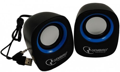 SPK-111 ** GEMBIRD STEREO ZVUCNICI BLUE/BLACK, 2 X 3W RMS USB PWR, 3.5MM KUTIJA SA PROZOROM (379)