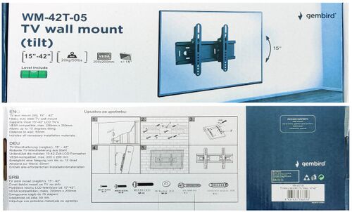 WM-42T-05 ** GEMBIRD TILT VESA MAX 20X20CM 15-42 MAX. 20KG(319)