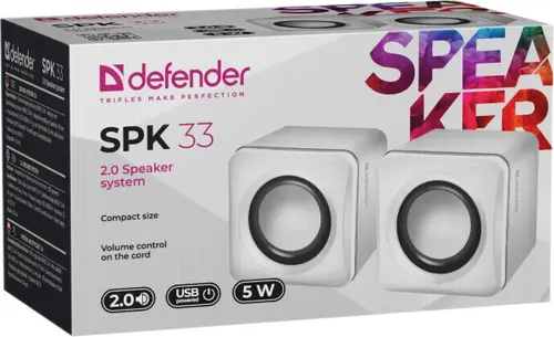 ZVUČNICI 2.0 USB DEFENDER SPK33, BELI