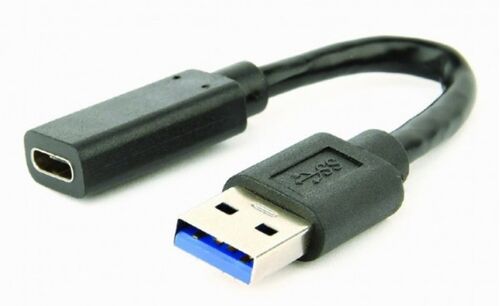 A-USB3-AMCF-01 GEMBIRD USB 3.1 AM TO TYPE-C FEMALE ADAPTER CABLE, 10 CM, BLACK