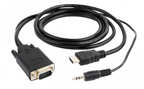 A-HDMI-VGA-03-6 GEMBIRD HDMI TO VGA AND AUDIO ADAPTER CABLE, SINGLE PORT, 1,8M, BLACK