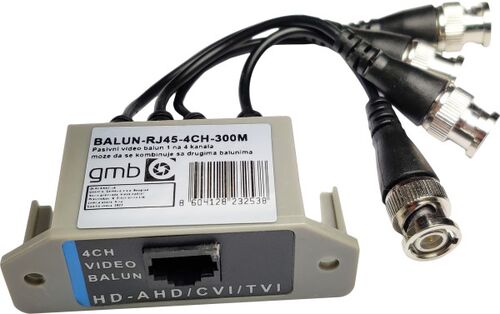 BALUN RJ45-4CH-300M GEMBIRD BALUN ZA 4 KAMERE (AHD/CVI/TVI) DO 5 MEGAPIKSELA CENA ZA KOMAD