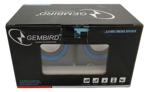 SPK-111 ** GEMBIRD STEREO ZVUCNICI BLUE/BLACK, 2 X 3W RMS USB PWR, 3.5MM KUTIJA SA PROZOROM (379)