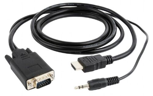 A-HDMI-VGA-03-6 GEMBIRD HDMI TO VGA AND AUDIO ADAPTER CABLE, SINGLE PORT, 1,8M, BLACK