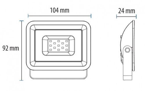 X-LED REFLEKTOR 10W 6500K LRF013EW-10/BK