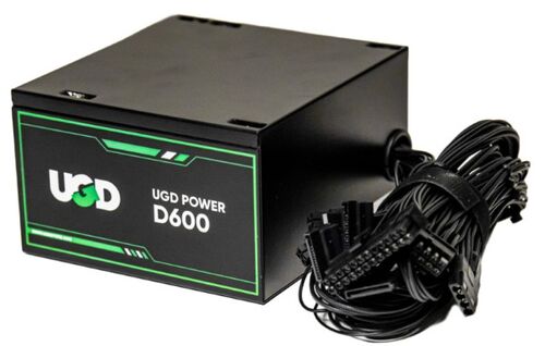 NAPAJANJE * D600 600W UGD POWER 12CM FAN, 20+4PIN, 4+4PIN, 3XSATA, 1XIDE, 2X6+2PIN BLACK