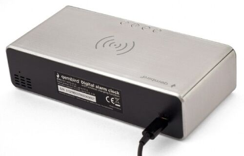 DAC-WPC-01-S GEMBIRD DIGITALNI SAT + ALARM SA BEZICNIM PUNJENJEM TELEFONA, SILVER