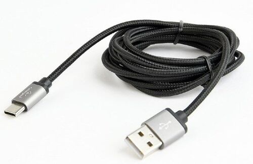 CCB-MUSB2B-AMCM-6 GEMBIRD COTTON BRAIDED TYPE-C USB CABLE WITH METAL CONNECTORS, 1.8 M, BLACK A