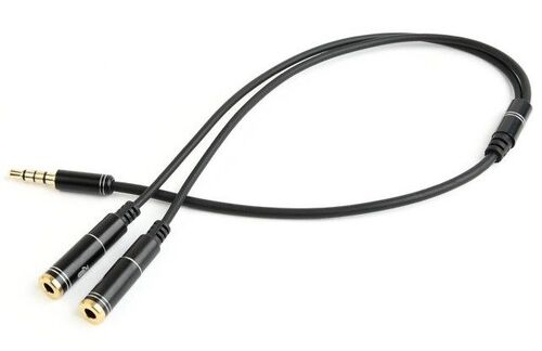 CCA-417M GEMBIRD 2X 3.5 MM(SLUSALICE I MIKROFON) METALNI ADAPTER NA 1X 3.5MM(4 PIN) CABLE, 0.2M CRN