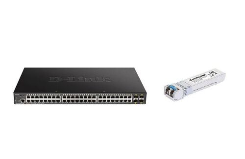 D-LINK 48G POE 370W DGS-1250-52XMP/E SWITCH + SFP1GB MM