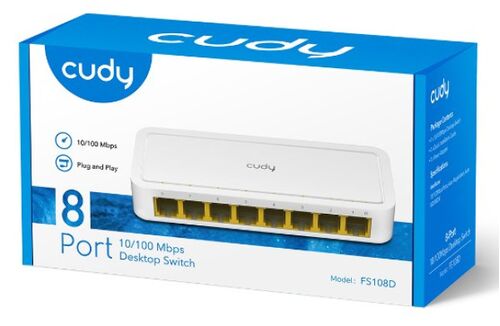 CUDY FS108D LAN 8-PORT 10/100 SWITCH AUTO-NEGOTIATION RJ45 PORTS