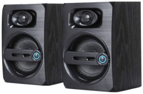 SPK-B23 * GEMBIRD STEREO ZVUCNICI BLACK WOOD, 2.5 INCH, 6W RMS (2X3W) USB PWR, VOLUME CONTROL, 3,5MM