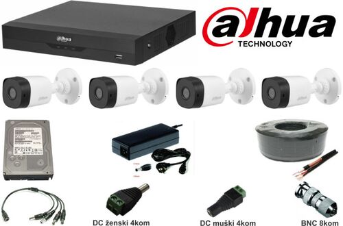 DAHUA SET-01 * 4 KAMERE + DVR, FULL HD, 2TB - NAJPRODAVANIJI (22620)