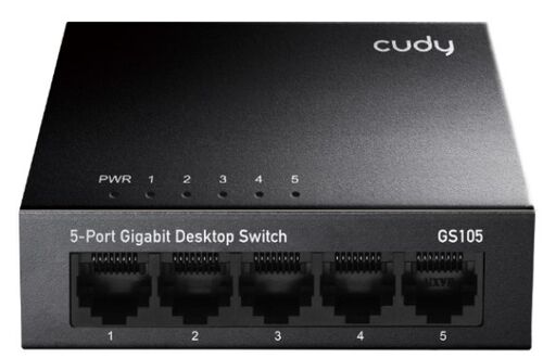 CUDY GS105 METALNI 5-PORT GBIT DESKTOP SWITCH, 5X RJ45 10/100/1000 (ALT. G1005) VER 4.0